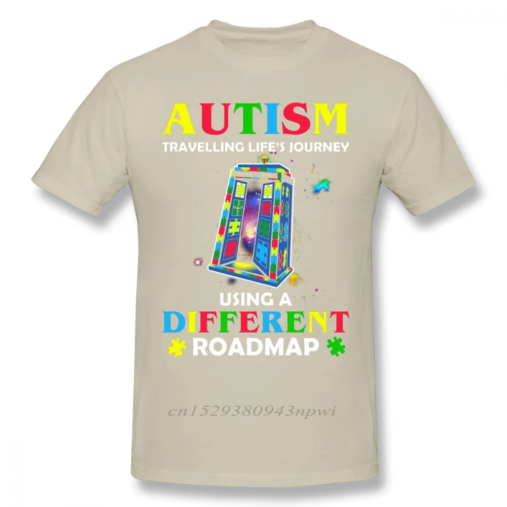 Autism T Shirt Autism Shirt Traveling Life S Journey Using A Different Roadmap T-Shirt Short Sleeve Fashion Tee Shirt Tshirt