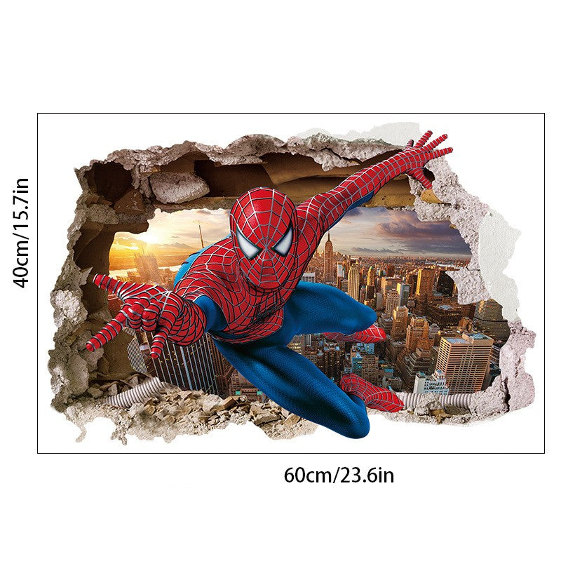 3D Transcendent Wall Spider Man Wall Stickers Living Room Decoration Background Wall Stickers Removable