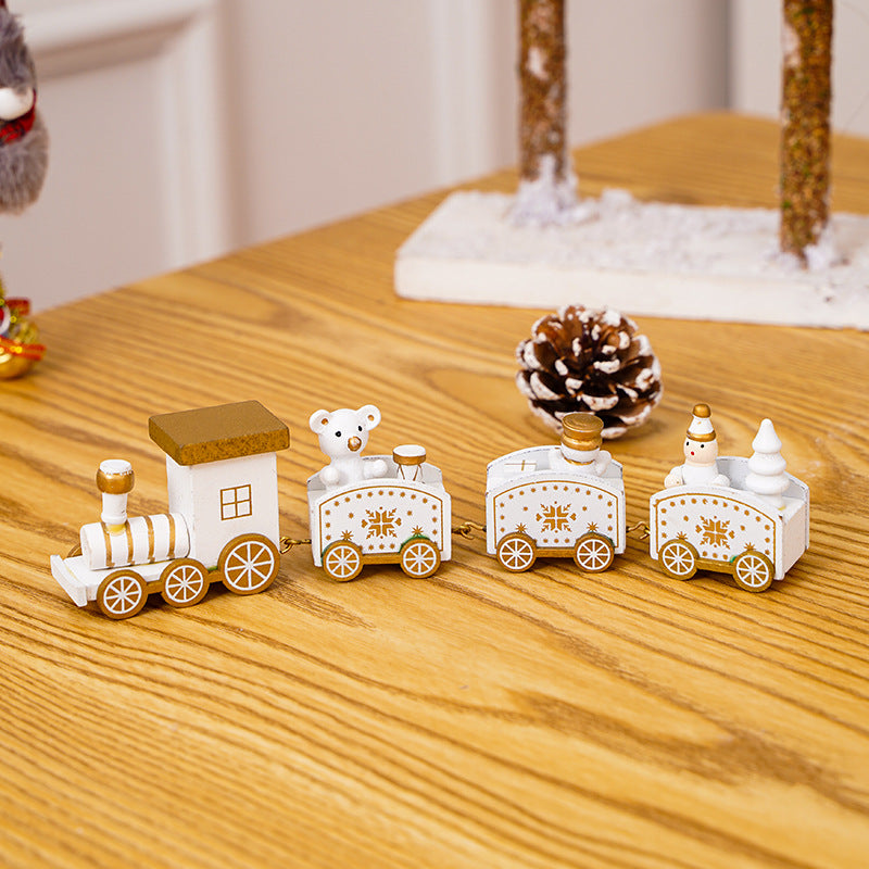 Christmas decorations, wooden trains, kindergartens, Christmas holiday gifts, window displays, Christmas toys