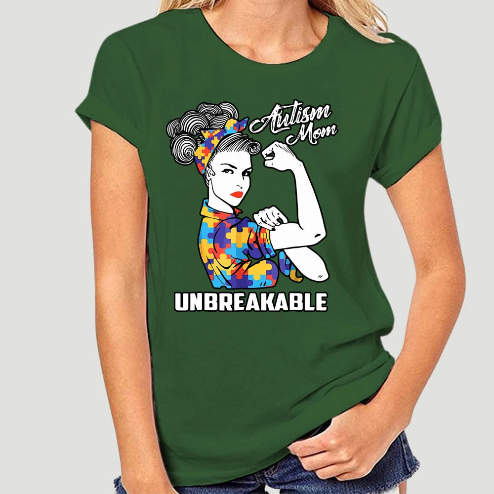 Autism Mom Unbreakable T-Shirt Autism Gift  2020 Short Sleeve Plus Size Print Men T Shirt  Army T Shirt 7027X