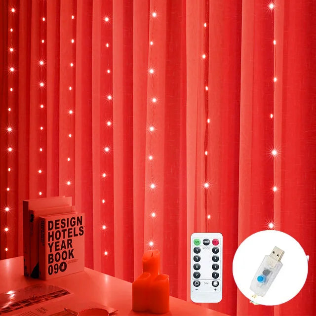 USB String Lights Holiday Wedding Fairy Light Garland Lights for Bedroom 3/4/6M Remote Control Curtain LED Christmas Decoration