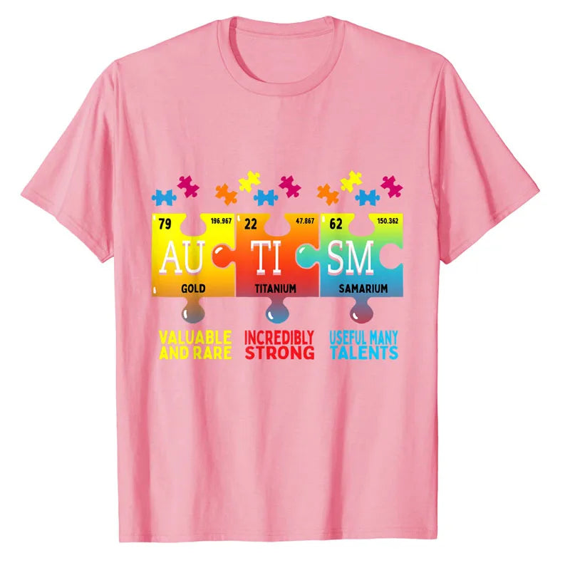 Autism Awareness Teacher Shirt Teach Hope Love Inspire T-Shirt Puzzle Chemical Elements Graphic Tee Tops Funny Novelty Gifts