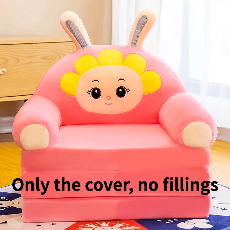 Kids Couch Children Sofa Cover Cartoon Lazy Folding Small Sofas Bed Girl Princess Baby Toddler Dual-purpose Kids Chair Furniture