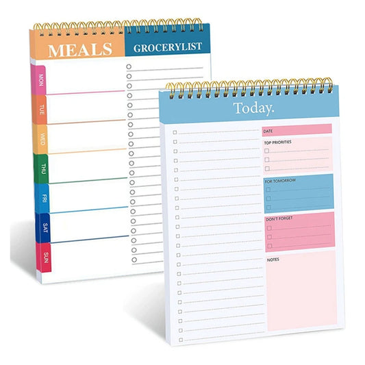 2 Piece Do List Notepad Planner Notebook As Shown Paper 5.6 X 8.5Inch Weekly Planner Daily Task Pad Productivity Note Organizer