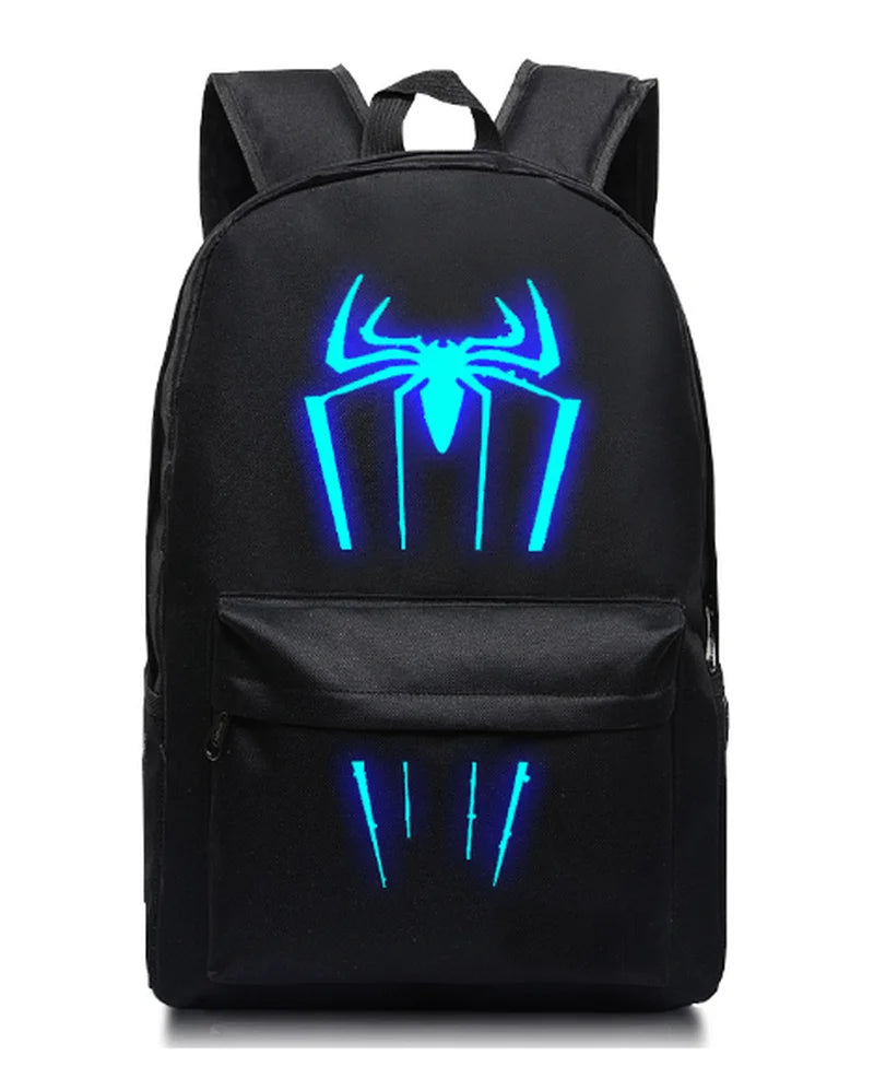 Disney Spider Man Night Light Backpack Backpack Backpack, Captain America Anime Game Peripheral Boy Cool Backpack