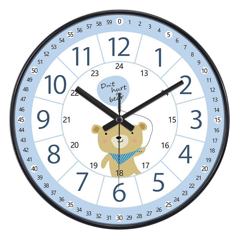 8 Inch Early Childhood Education Learning Silent Wall Clock Living Room Home Bedroom Clock Children's Room New Non Perforated Clock