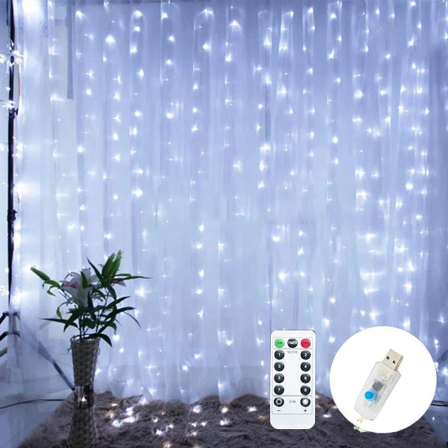 USB String Lights Holiday Wedding Fairy Light Garland Lights for Bedroom 3/4/6M Remote Control Curtain LED Christmas Decoration