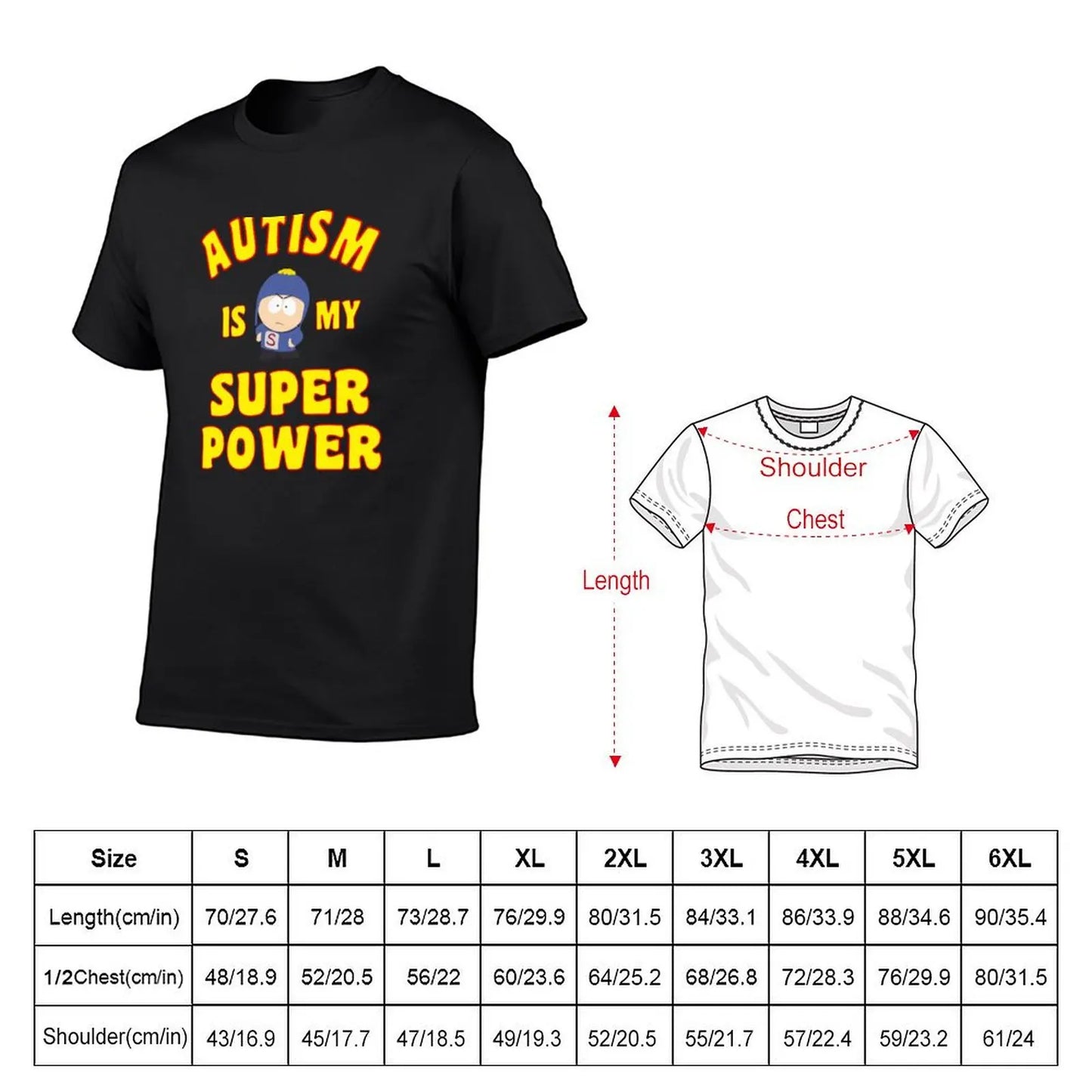 AUTISM IS MY SUPER POWER T-shirt customs plain anime mens plain t shirts