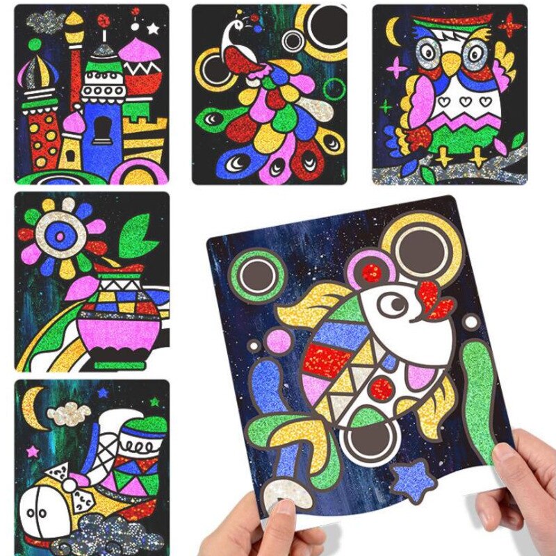 DIY Cartoon Magic Transfer Painting Crafts For Kids Arts And Crafts Toys For Children Creative Educational Learning Drawing Toys