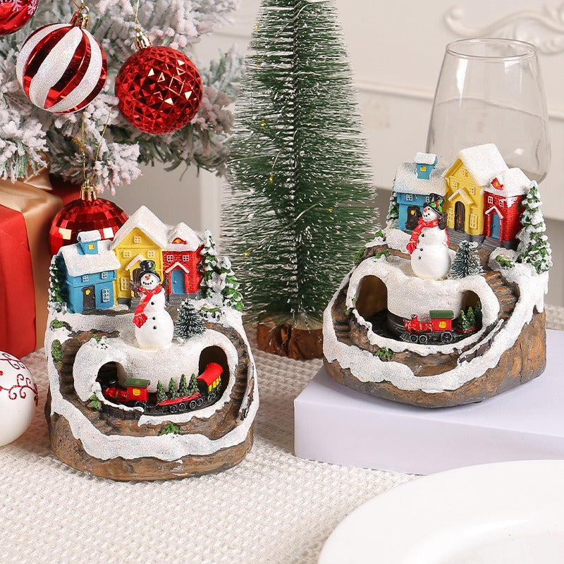 Christmas Gift New Christmas Snowman House Music Box