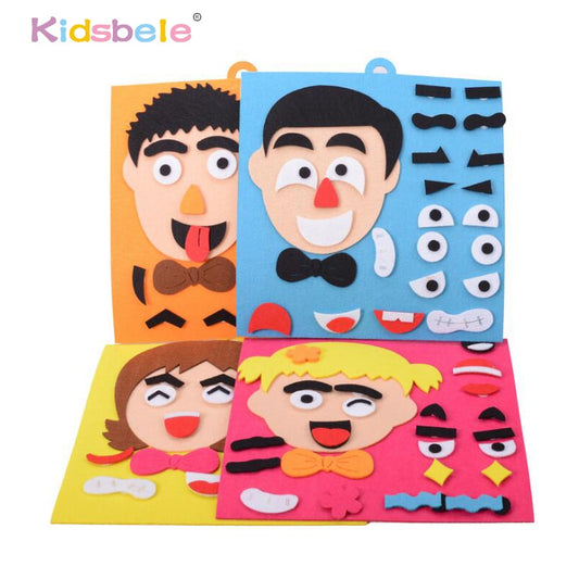 DIY Toys Emotion Change Puzzle Toys 30CM*30CM Creative Facial Expression Kids Educational Toys For Children Learning Funny Set