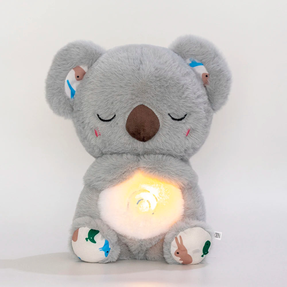 4 Modes Breathing Bear Toy Can Turn Off The Music Baby Soothing Koala Plush Doll Baby Sleep Companion Sound and Light Doll Toy