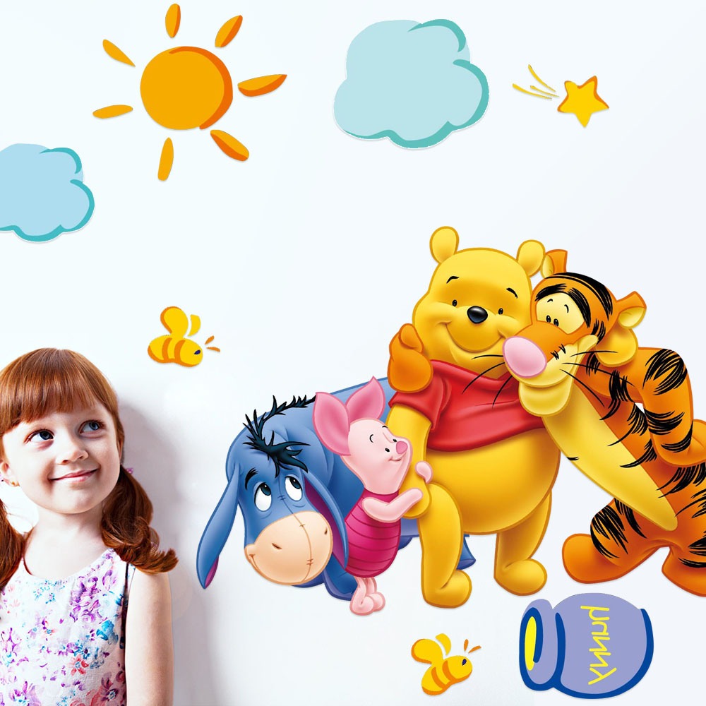 Kindergarten Children's Room Cartoon Zoo Bears Removable Wall Stickers