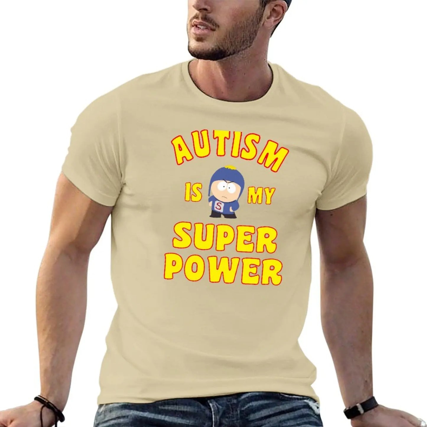 AUTISM IS MY SUPER POWER T-shirt customs plain anime mens plain t shirts