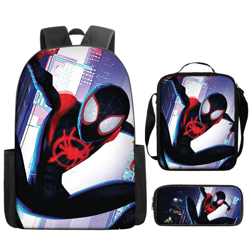 3pcs/set Kids Spiderman School Bags For Boys Girls 16inch Marvel Superhero Backpack Children Primary Book Bag Schoolbag