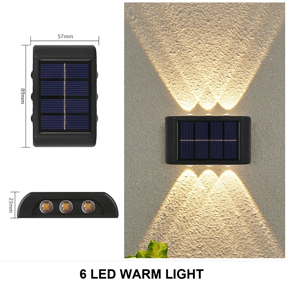 Solar Wall Lamp Outdoor Waterproof Solar Powered Light UP and Down Illuminate Home Garden Yard Decoration Outside Sunlights