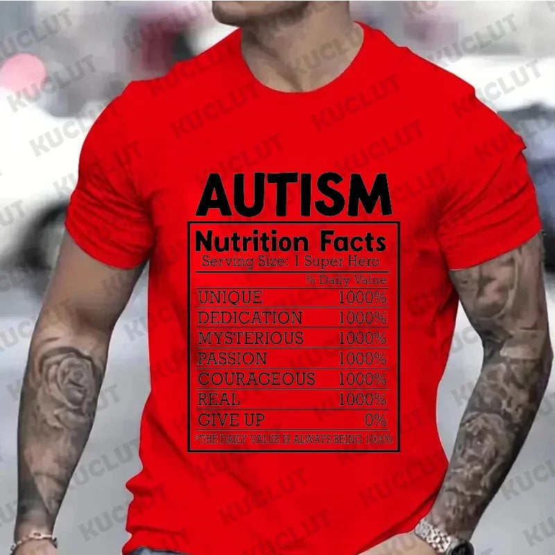 Men Clothing Autism Nutrition Shirt for Women Men Autism Awareness Month T-shirts Autism Quote Summer Tees Acceptance Y2k Tops