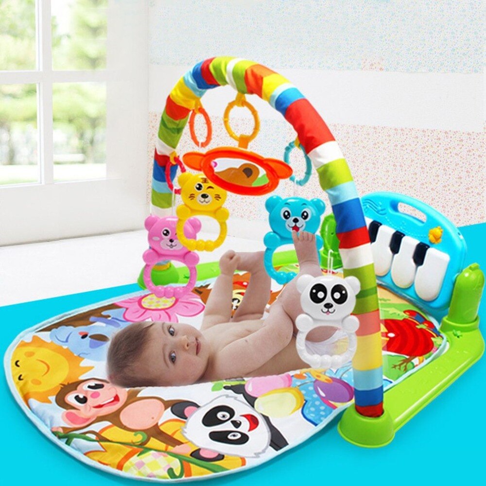 3 in 1 Baby Play Mat Rug Toys Crawling Music Play Game Developing Mat with Piano Keyboard Infant Carpet Education Rack Toy