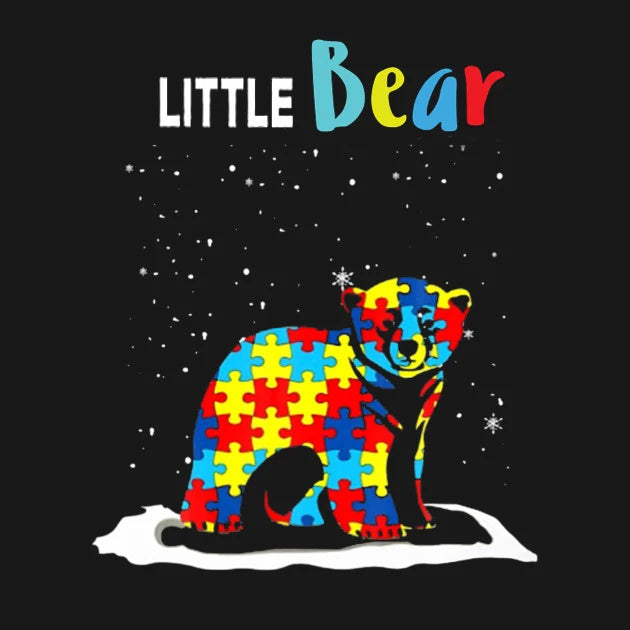 Papa Bear Mama Bear Little Bear T-Shirt Autism Family Matching Outfits Dad Mom and Kids Autism Awareness Family Set Shirt Gift