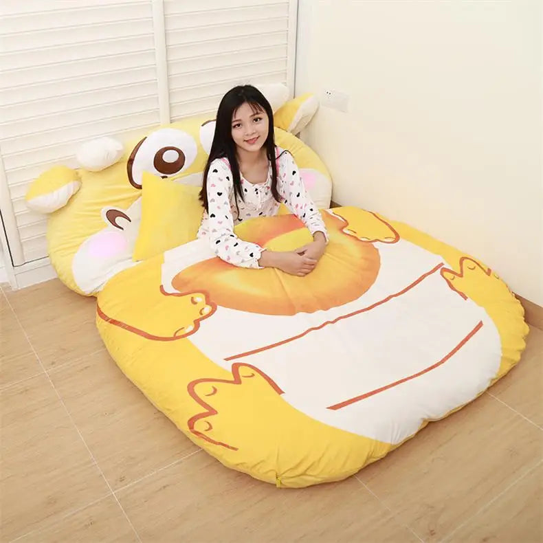 Cartoon Animals Tatami Sofa Bed Double And Kids Bean Bag Home Living Room And Bedroom Bean Bag Bed Warm Sleeping Bag Mattress