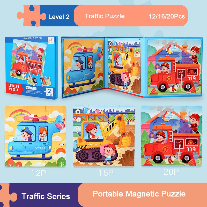 Children's Progressive Puzzle Magnetic Puzzle Young Magnetic Early Education Kindergarten 3 To 6 Years Old Boys And Girls Toys