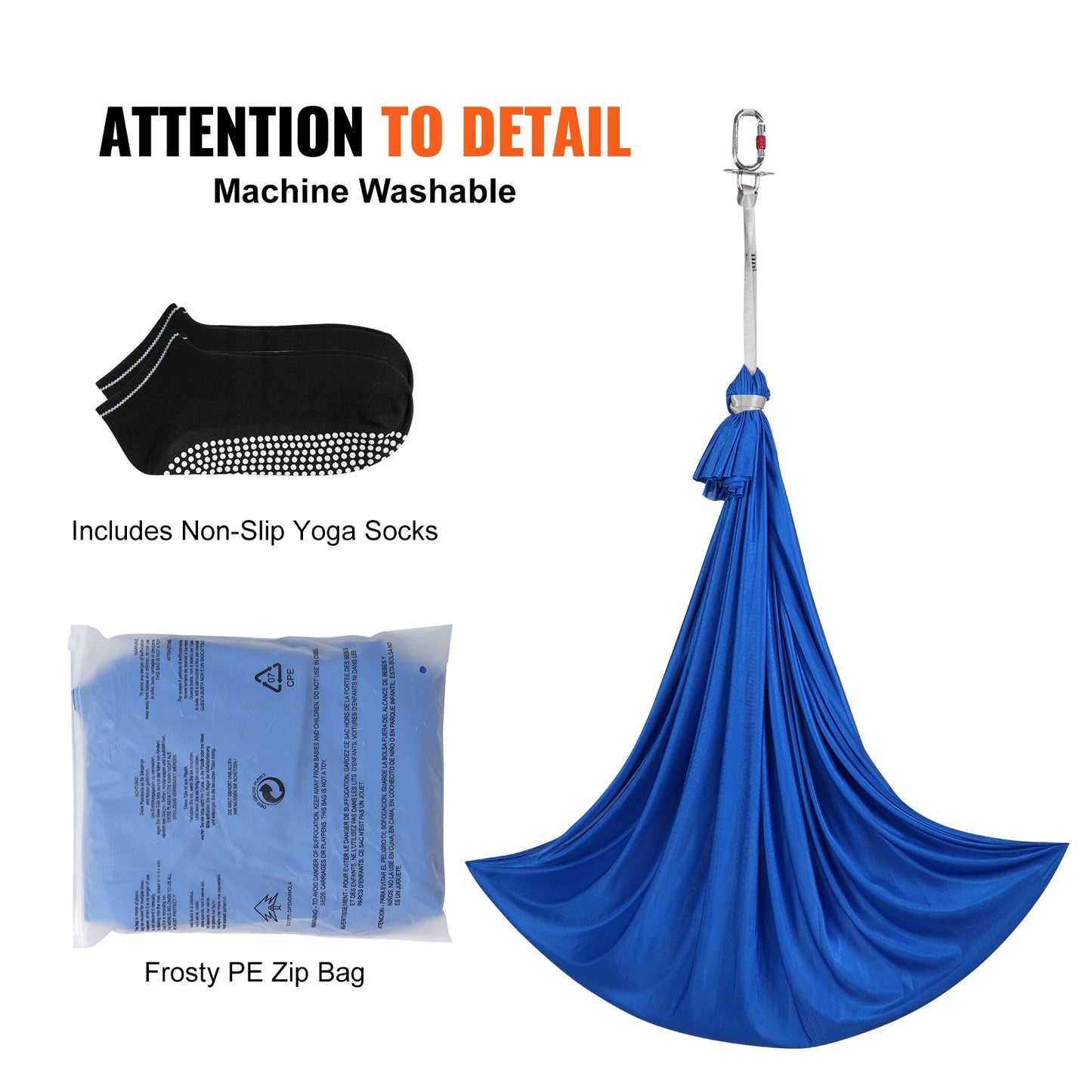 VEVOR Sensory Swing for Kids 3.1 Yards Therapy Swing for Children with Special Needs Cuddle Swing Indoor Outdoor Hammock Blue