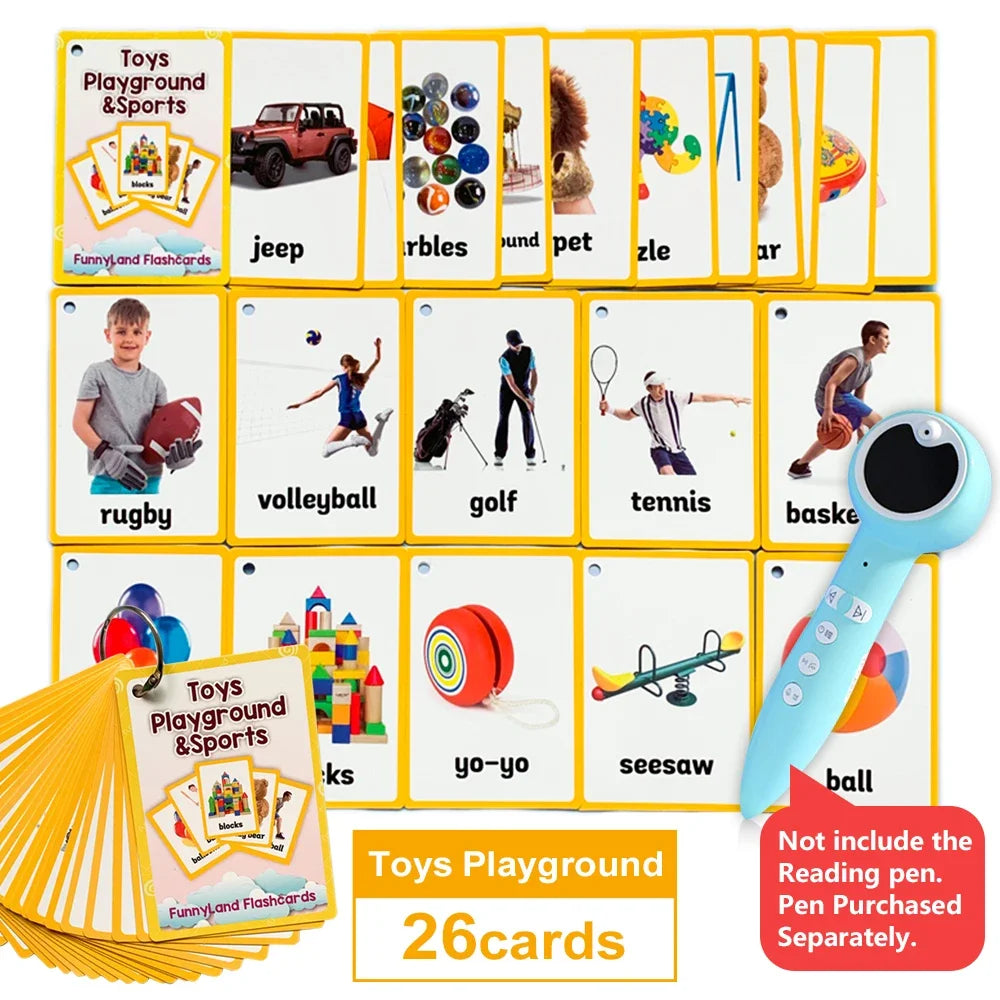 Kids Montessori Learning English Words Card Pocket Flash Cards Early Educational Toys For Children Classroom Supplies Gift