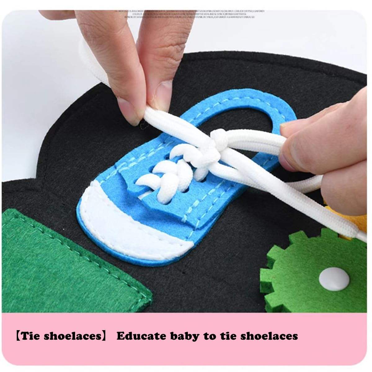 Montessori Felt Learning Board Toy Dinosaur Children's Early Education Life Skills Practice Dressing Felt Busy Board