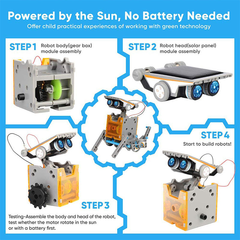 DIY Assembled Toy 13 In 1 Self Assembled Solar Toy Car  Intelligent Robot