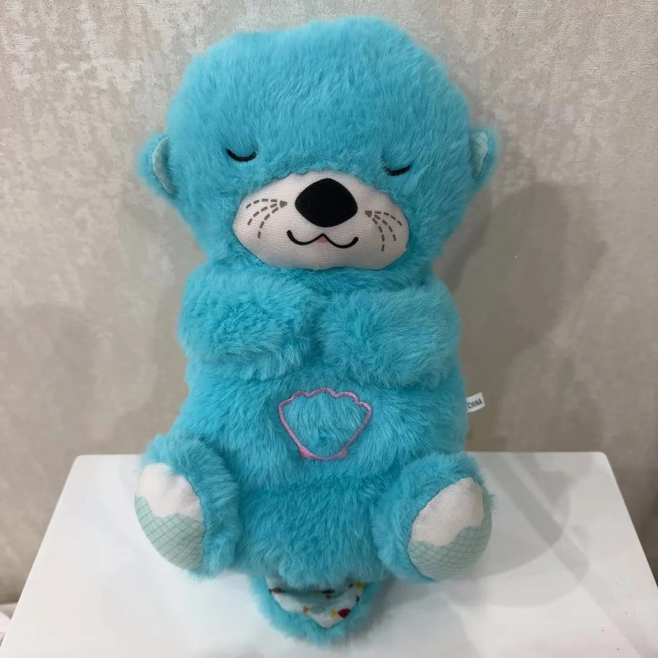 Baby Breathe Bear Soothes Baby Otter Plush Toy Children Soothing Music Sleep Companion Sound And Light Stuffed Doll Toy Gifts