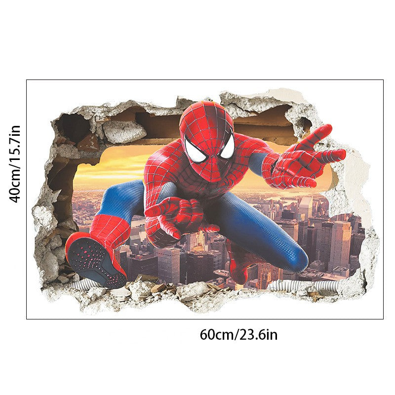 3D Transcendent Wall Spider Man Wall Stickers Living Room Decoration Background Wall Stickers Removable