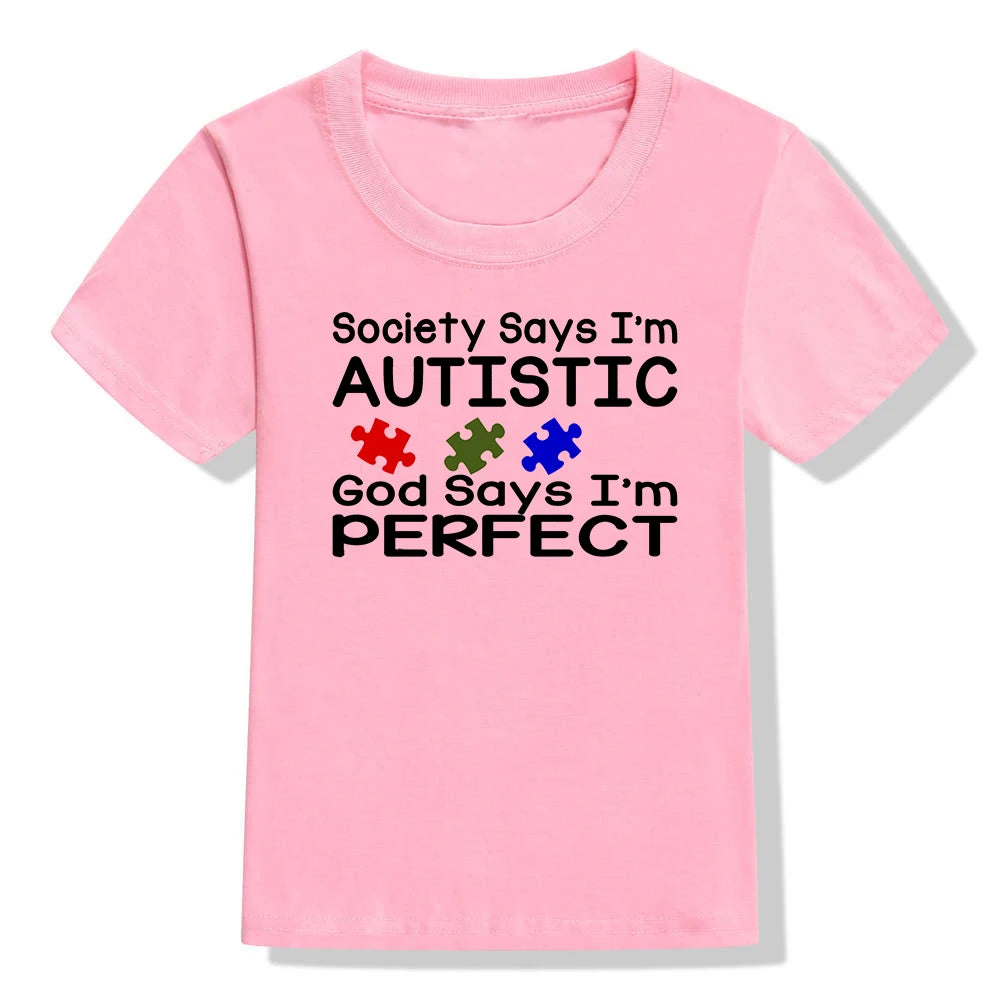 Autism Awareness Shirt Society Says I'm Autistic T Shirt Autism TShirt Puzzle Piece Autism Gifts for Youth Kids