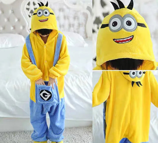 Cartoon animal jumpsuit pajamas winter flannel children's climbing clothes home clothes