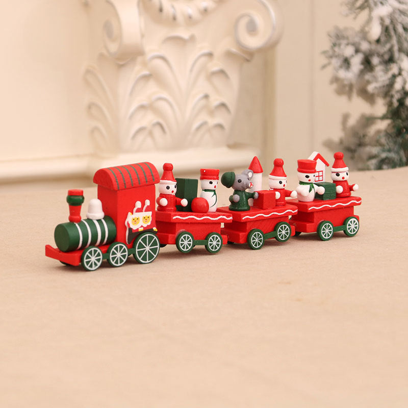 Christmas decorations wooden trains children's kindergartens holiday gifts Christmas ornaments gifts