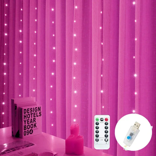 USB String Lights Holiday Wedding Fairy Light Garland Lights for Bedroom 3/4/6M Remote Control Curtain LED Christmas Decoration