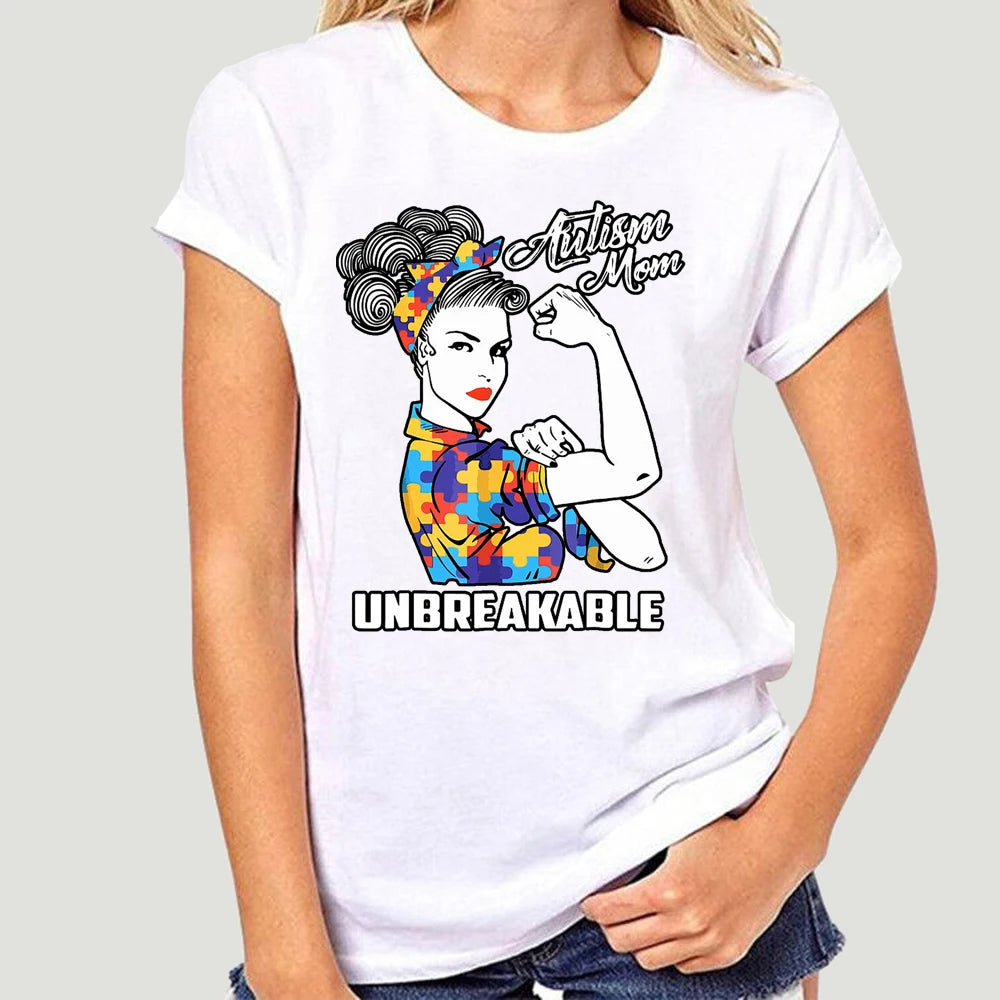 Autism Mom Unbreakable T-Shirt Autism Gift  2020 Short Sleeve Plus Size Print Men T Shirt  Army T Shirt 7027X