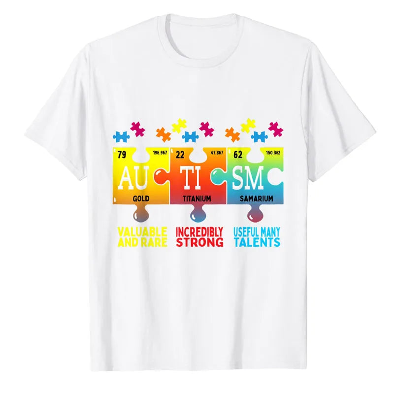 Autism Awareness Teacher Shirt Teach Hope Love Inspire T-Shirt Puzzle Chemical Elements Graphic Tee Tops Funny Novelty Gifts