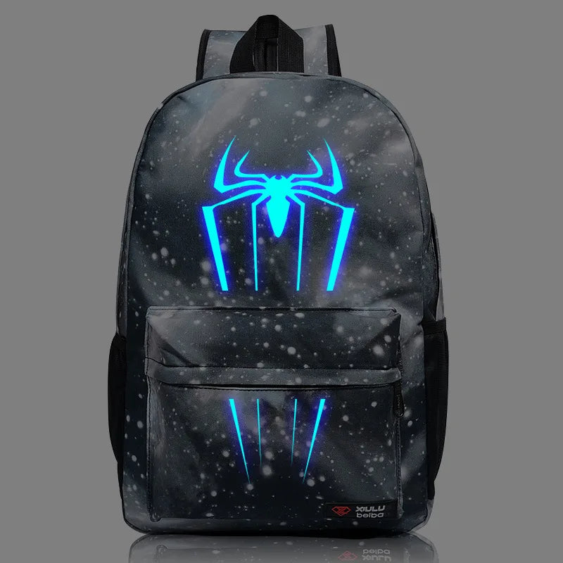 Disney Spider Man Night Light Backpack Backpack Backpack, Captain America Anime Game Peripheral Boy Cool Backpack