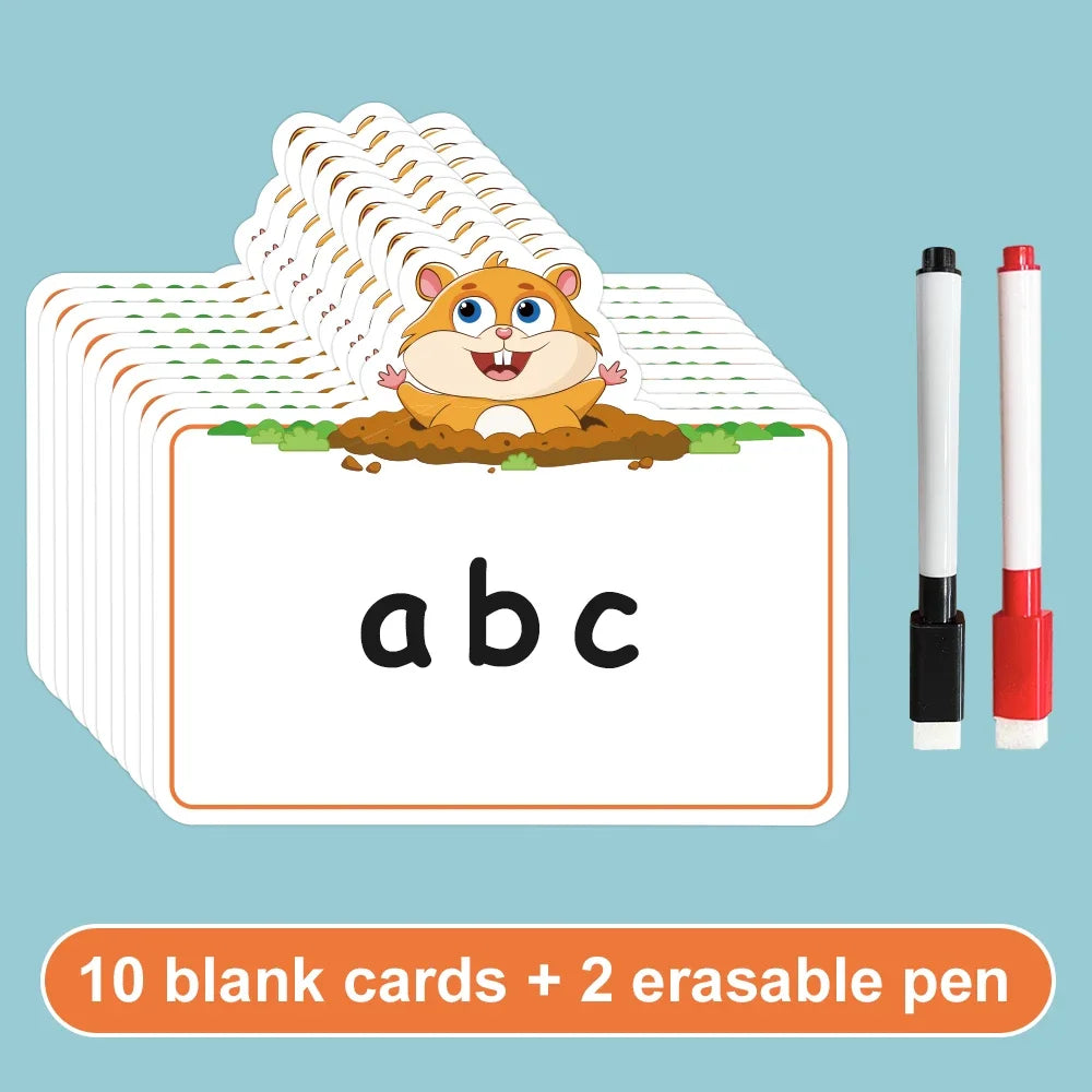 Kids Montessori Learning English Words Card Pocket Flash Cards Early Educational Toys For Children Classroom Supplies Gift