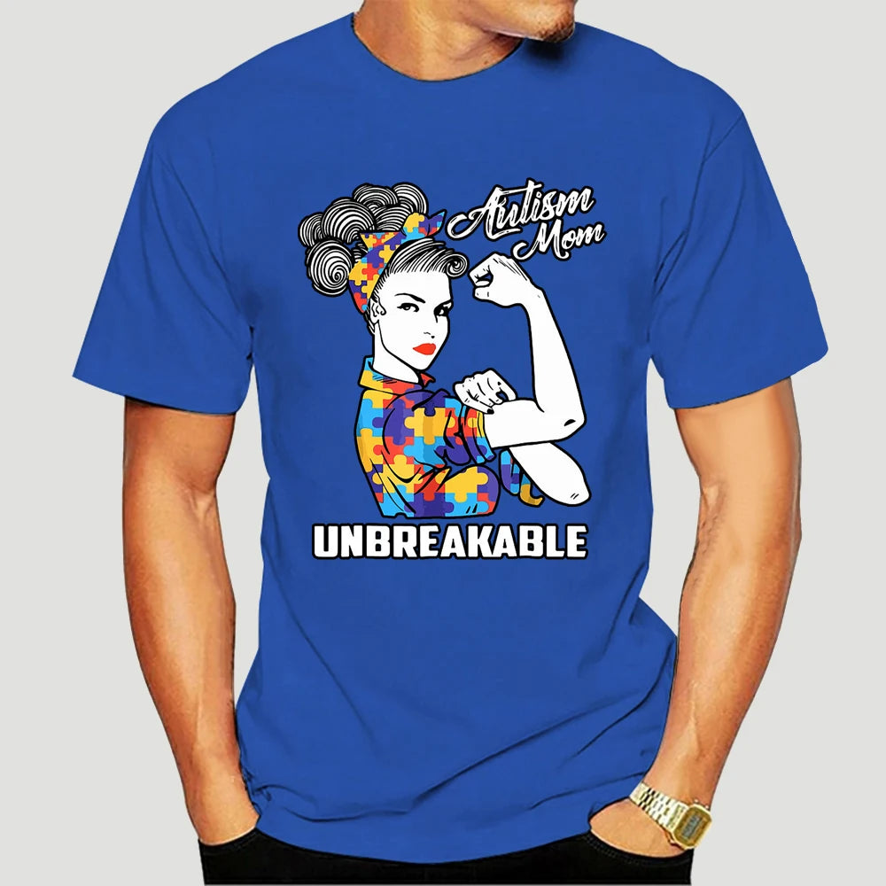 Autism Mom Unbreakable T-Shirt Autism Gift  2020 Short Sleeve Plus Size Print Men T Shirt  Army T Shirt 7027X