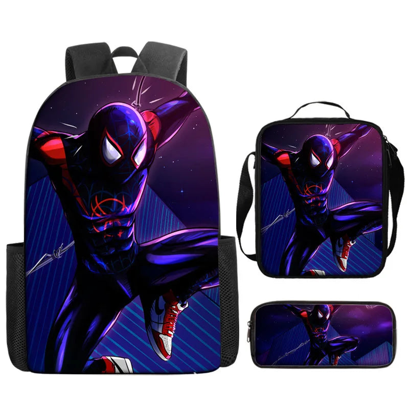 3pcs/set Kids Spiderman School Bags For Boys Girls 16inch Marvel Superhero Backpack Children Primary Book Bag Schoolbag