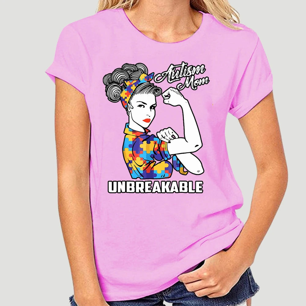 Autism Mom Unbreakable T-Shirt Autism Gift  2020 Short Sleeve Plus Size Print Men T Shirt  Army T Shirt 7027X