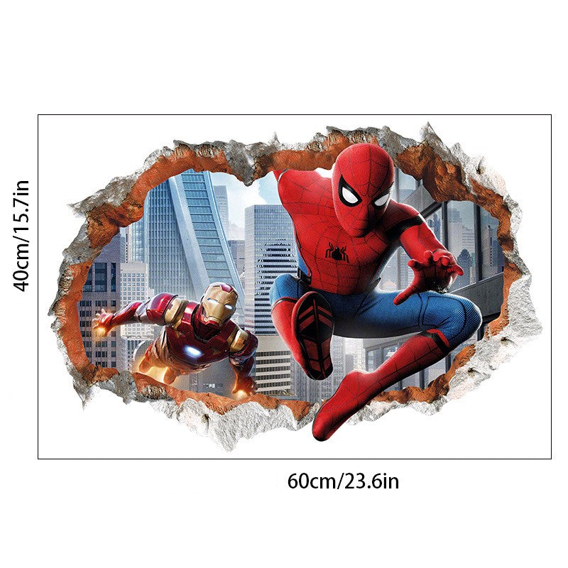 3D Transcendent Wall Spider Man Wall Stickers Living Room Decoration Background Wall Stickers Removable