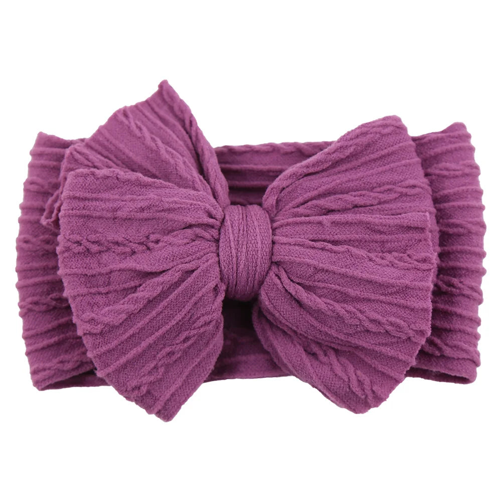 Solid Cable Bow Baby Headband for Child Nylon Layers Headwear Kids Elastic Turban Headwraps Newborn Boys Girls Hair Accessories