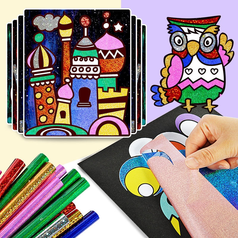 DIY Cartoon Magic Transfer Painting Crafts For Kids Arts And Crafts Toys For Children Creative Educational Learning Drawing Toys