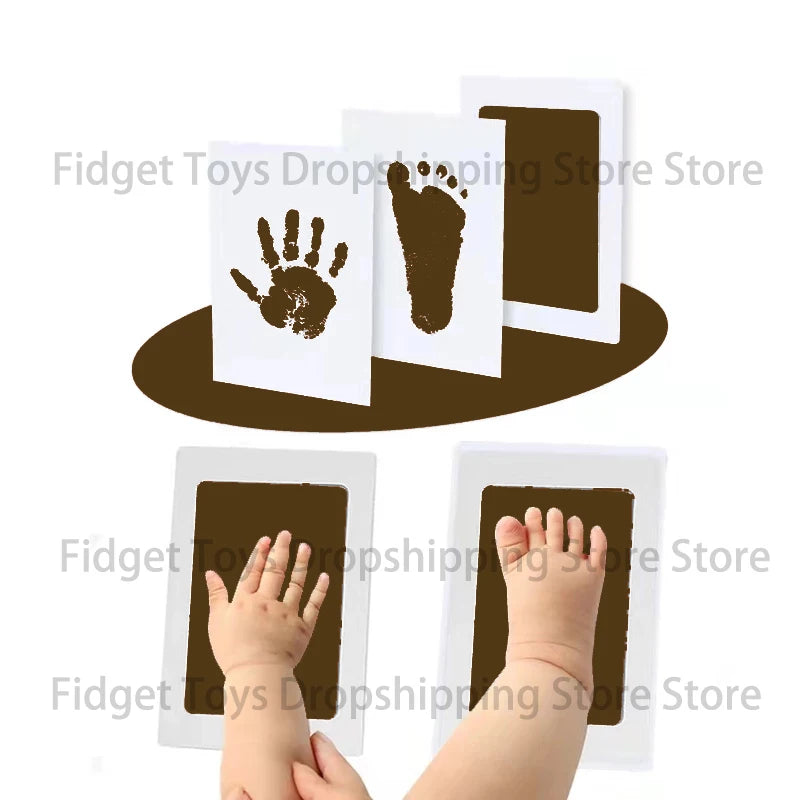 Newborn Baby DIY Hand And Footprint Kit Ink Pads Photo Frame Handprint Toddlers Souvenir Accessories Safe Clean Baby Shower Gift