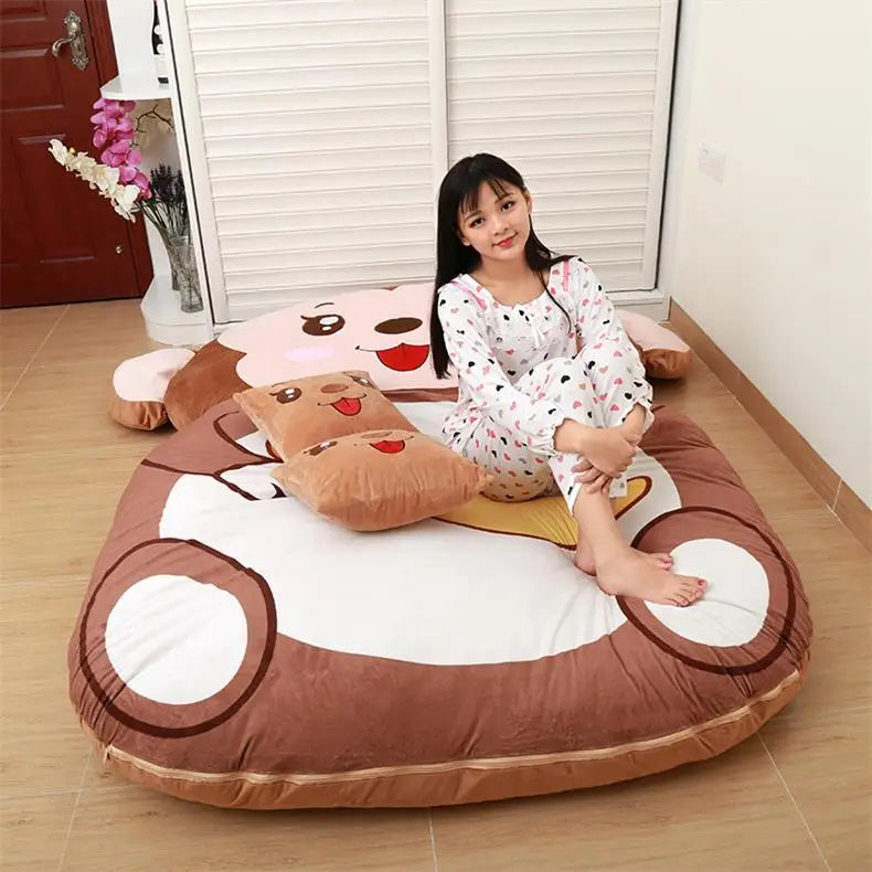 Cartoon Animals Tatami Sofa Bed Double And Kids Bean Bag Home Living Room And Bedroom Bean Bag Bed Warm Sleeping Bag Mattress