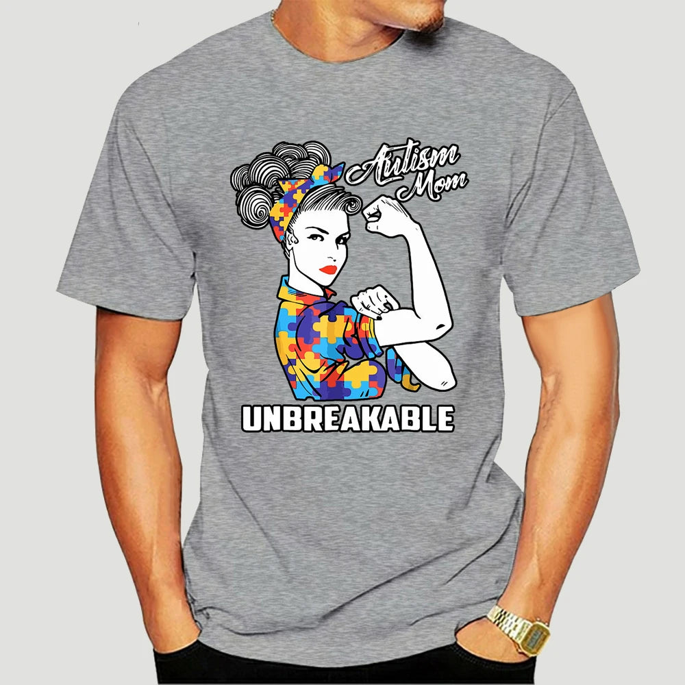 Autism Mom Unbreakable T-Shirt Autism Gift  2020 Short Sleeve Plus Size Print Men T Shirt  Army T Shirt 7027X