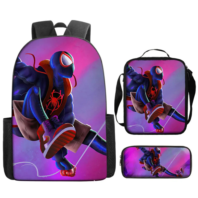 3pcs/set Kids Spiderman School Bags For Boys Girls 16inch Marvel Superhero Backpack Children Primary Book Bag Schoolbag