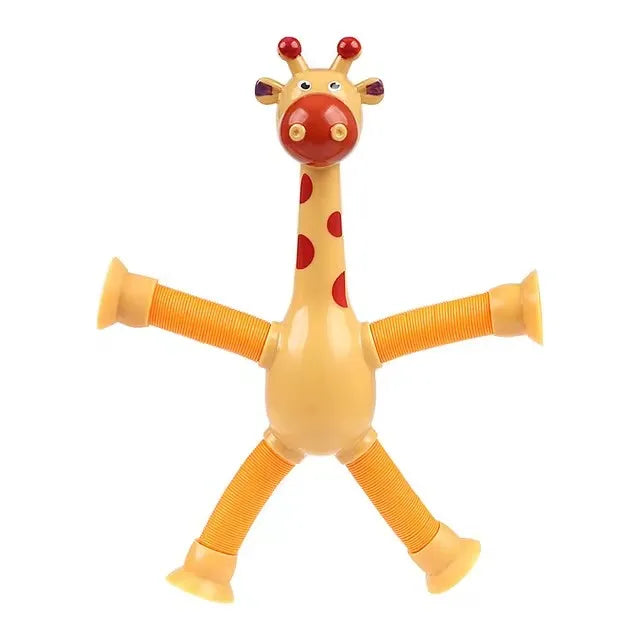 Kids Suction Cup Toys Variety Shape Stretch Tube Stress Relief Telescopic Giraffe Fidget Sensory Bellows Anti-stress Squeeze Toy